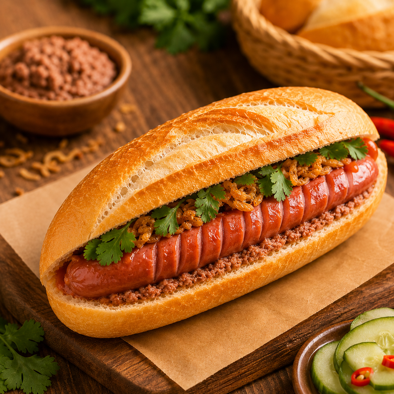 Bánh mì pate xúc xích